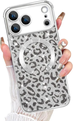 Vista 37 de Fiyart Diseñado para iPhone 16 Pro Max, Funda Compatible con MagSafe, Estampado de Guepardo, Placa de Protección de Cámara, Magnético, Brillante