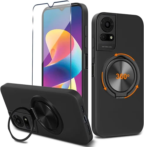 Vista 8 de Funda de teléfono para TCL K24/K23/TCL 50LE 50 LE 5G 2024 con protector de pantalla giratorio de 360° con soporte de anillo [no amarillento] Funda