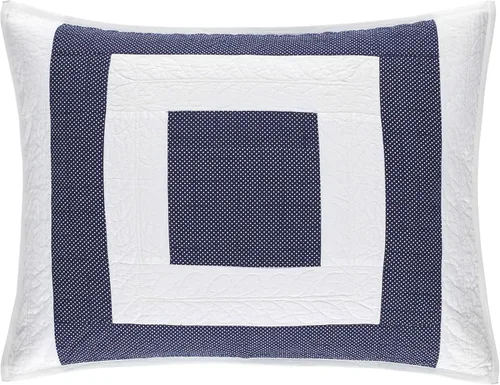 Vista 15 de Pine Cone Hill TAFT - Funda de almohada acolchada neutra, tamaño estándar, patrón de rayas multi/blancas