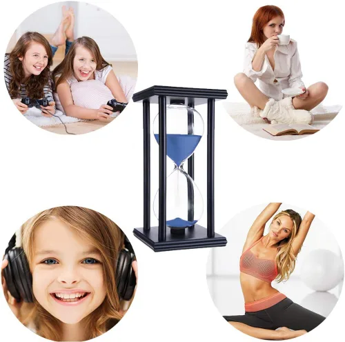Vista 6 de Lodunsyr Reloj de Arena Temporizador de 30 Minutos para Decoración de Ornamentos Navidad Año Nuevo Cumpleaños Té Mesa de Café Estante de Libros