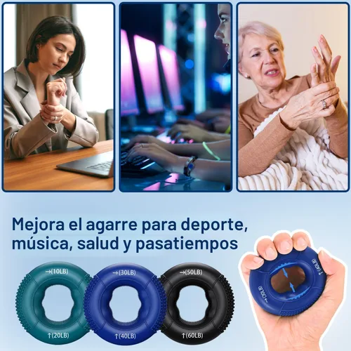 Vista 5 de FitBeast Entrenador de fuerza de agarre, ejercitador de dedos, fortalecedor de antebrazo, kit de 9 piezas, fortalecedor de agarre de mano fuerza