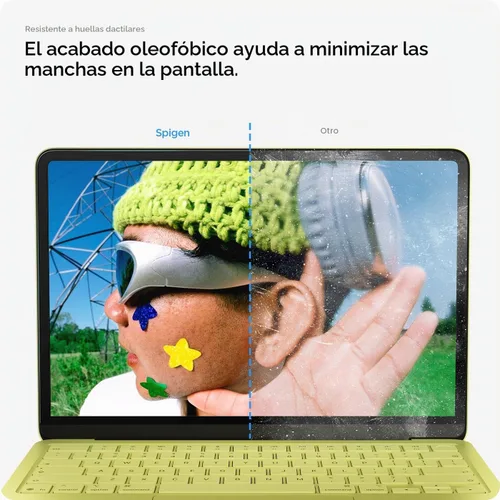 Vista 5 de Spigen Protector de Pantalla Vidrio Templado GlasTR Slim para Macbook Neo Vidrio templado 9H+, resistencia a los arañazos, GlasTR Slim, claridad