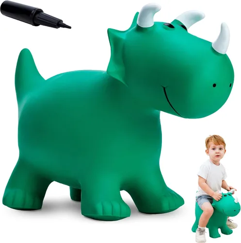 Vista 14 de Caballo Saltarín de Jirafa para Niños Pequeños, Animales Saltadores Caballo Saltarín, Juguetes Inflables Saltadores para Montar Regalos para Niños