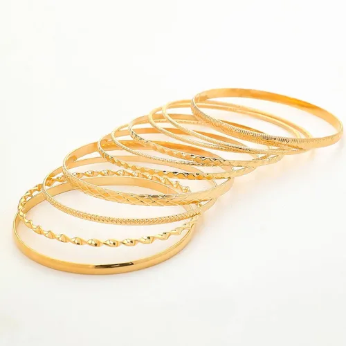 Vista 6 de 10 pulseras de oro para mujer, brazaletes de plata, joyería de disfraz indio, pulseras de discoteca de moda para pulsera de oro