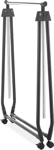 Vista 7 de Whitmor Perchero plegable para ropa - Colgador de ropa con ruedas - Altura ajustable - Negro