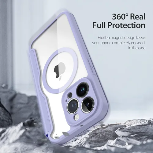 Vista 6 de DUX DUCIS Funda para iPhone 13 Pro compatible con Magsafe, a prueba de golpes, funda de protección completa tipo cartera con ranura para tarjeta