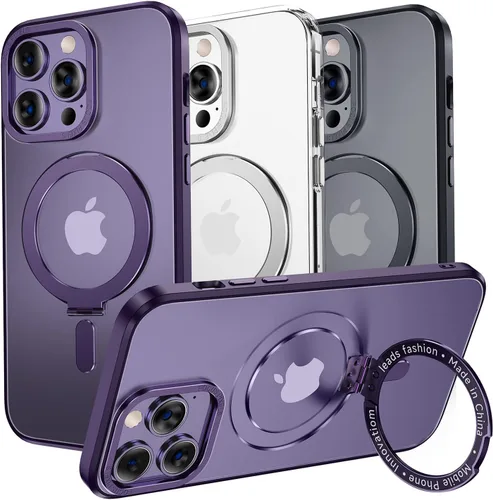 Vista 7 de MAGIC JOHN Funda magnética para iPhone 14 Pro [compatible con Magsafe] [con soporte mental magnético] [a prueba de golpes de grado militar]