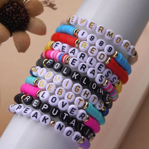 Vista 2 de PCGJICZ Juego de 11 pulseras inspiradas en Taylor de 1989, pulseras inspiradas en el álbum de Taylor y amantes de la música, regalos para fanáticos
