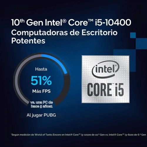 Vista 5 de Intel Core i5-10400 Procesador de escritorio 6 núcleos hasta 4.3 GHz LGA1200 (chipset Intel serie 400) 65W, número de modelo: BX8070110400