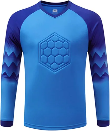 Vista 2 de TiaoBug Camiseta de portero de gladiador para niños y niños, camiseta de portero acolchada, uniforme de entrenamiento de equipo deportivo