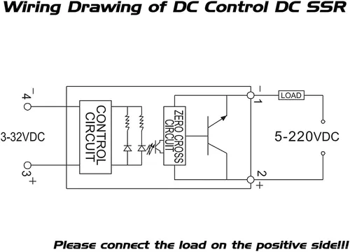 Vista 8 de CG Solid State Relay SSR-25DD DC to DC Input 3-32VDC To Output 5-240VDC 25A Single Phase Plastic Cover