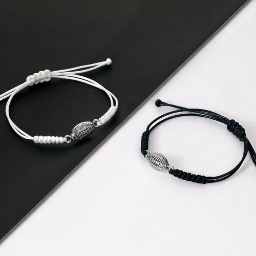 Vista 6 de SmileBelle 2 pulseras trenzadas deportivas para niño y niña, para fútbol, béisbol, voleibol, baloncesto, fútbol, béisbol, regalo