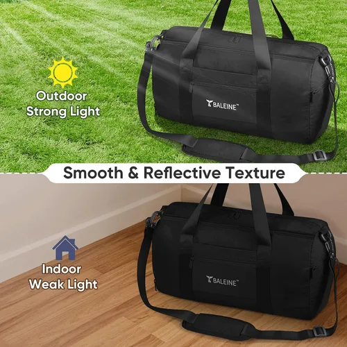 Vista 8 de BALEINE bolso de gimnasio para mujeres y hombres, pequeño bolso de lona impermeable y ligero para deportes, gimnasios y escapadas de fin de semana