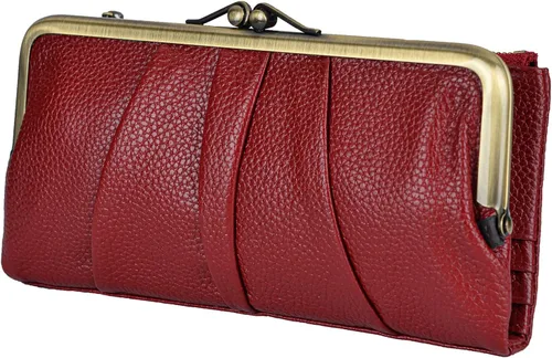 Vista 12 de EASTNIGHTS Carteras con bloqueo RFID para mujer, cartera de embrague de cuero, tarjetero plegable para tarjetas de crédito, monedero para mujer