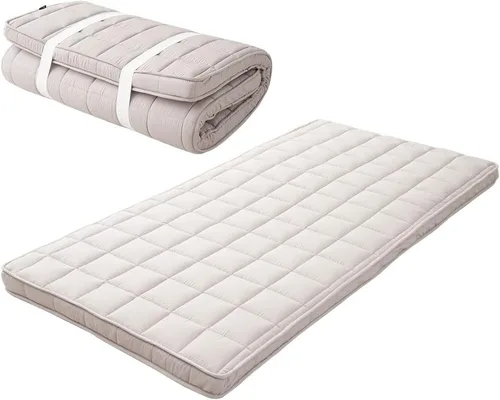 Vista 16 de EMOOR Colchón de futón japonés de triple pliegue Machi con protector de colchón S-Twin gris, fuelle plegable, almacenable, lavable, para dormir