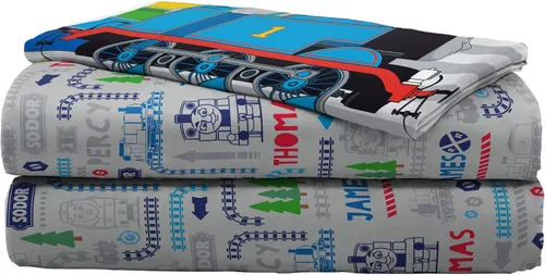 Vista 8 de Jay Franco Thomas & Friends Stitch in Time - Juego de sábanas infantiles, de microfibra y resistentes a la decoloración, 3 piezas, ropa de cama