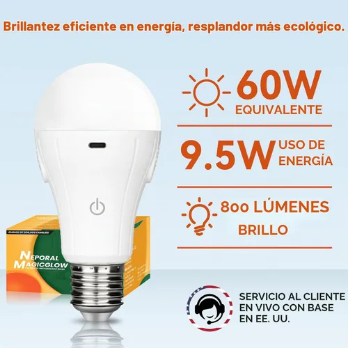 Vista 8 de Neporal MagicGlow - Bombillas recargables con control remoto, funciona con pilas, no necesita tomacorriente, alimentadas por USB, regulables
