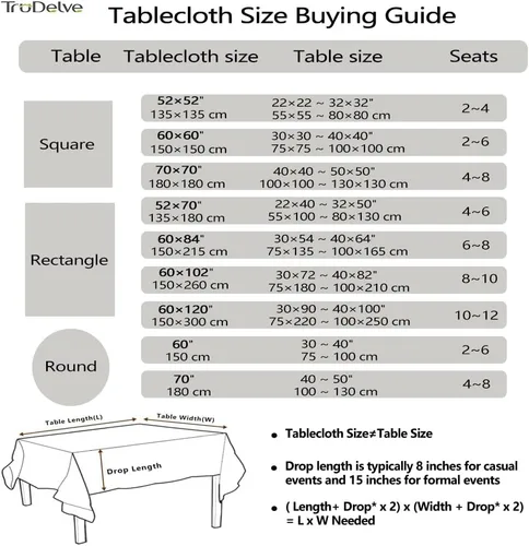 Vista 6 de TruDelve Cotton Square Tablecloths 52x52 Inch Card Table Tablecloth Blue Fabric Farmhouse Tablecloth(Blue,52"x52",Square)