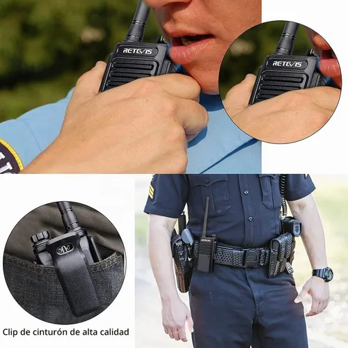 Vista 10 de Retevis Walkie Talkies impermeables RT47 IP67 con micrófono, construcción Negro