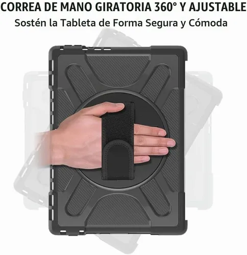 Vista 3 de ZenRich Microsoft Surface Pro 10/11 - Funda resistente de 13 pulgadas 2024, con soporte giratorio de 360° y correa de mano, resistente a los golpes