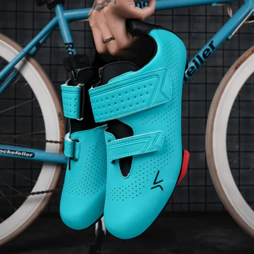 Vista 5 de Zapatos de ciclismo para hombre y mujer, compatibles con Peloton Road Bike Riding Bicycle Pre-instalados Delta Cleats