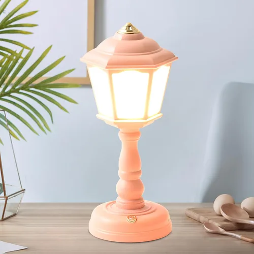 Vista 7 de Mini lámpara de escritorio vintage, lámpara de escritorio LED, lámpara de mesa regulable, lámpara de lectura con puerto de carga USB, control