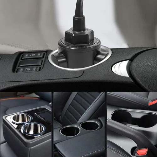 Vista 7 de Soporte para teléfono 2 en 1, soporte universal de cuello de cisne ajustable, rotación 360, liberación de un botón, se adapta a teléfonos de 4 a 7