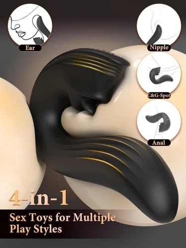 Vista 2 de Vibrador de juguetes sexuales para adultos para mujeres – Vibradores de empuje de lengua 3 en 1, consolador de rosa, juguetes sexuales con 9