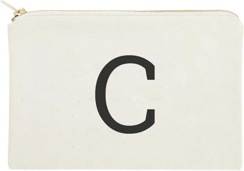 Vista 10 de The Cotton & Canvas Co. Bolso cosmético moderno personalizado del monograma y bolso del maquillaje del viaje, Negro, A