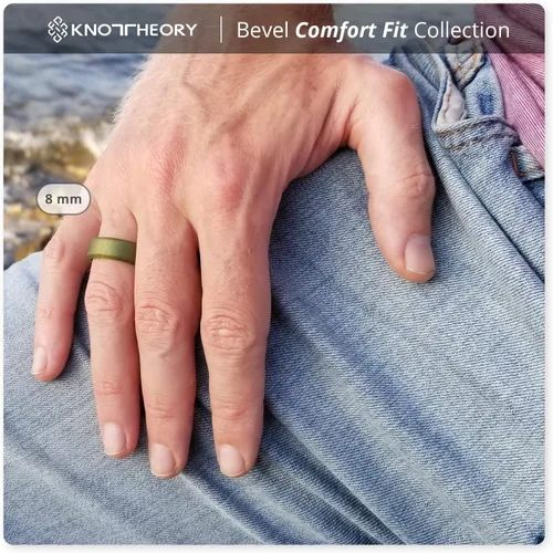 Vista 28 de Knot Theory - Anillo de boda de silicón para hombres y mujeres Anillos de goma finos de calidad superior con gran estilo, comodidad; son ideales