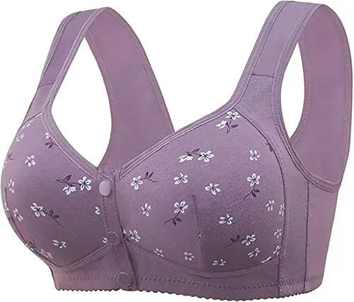 Vista 4 de Brasier Lisa de 3 piezas, brasier de encaje frontal con broches frontales, brasier Lisa Charm para mujer, brasier con realce sin aros de cobertura