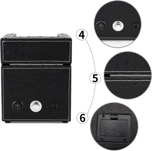 Vista 5 de Bobinadora automática de reloj individual para Rolex y otros relojes de lujo, enrollador automático con motor silencioso, exterior de cuero