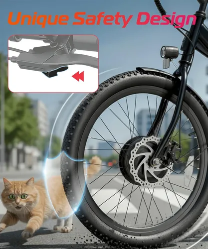 Vista 4 de ANCHEER Triciclo eléctrico para adultos, triciclo eléctrico plegable de pico de 600 W, bicicleta eléctrica de 24 pulgadas y 499 Wh para personas