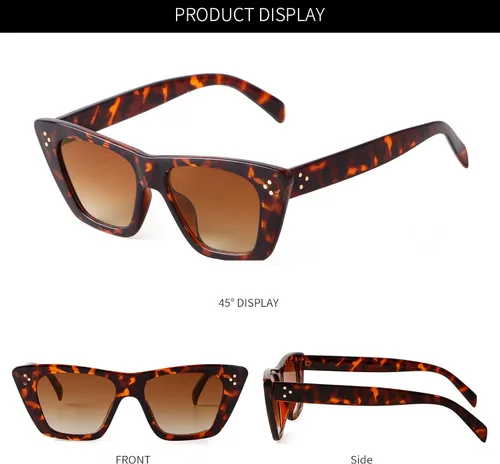 Vista 5 de GIFIORE Gafas de sol retro vintage con diseño de ojo de gato para mujer, gafas de sol para mujer, gafas de sol UV400
