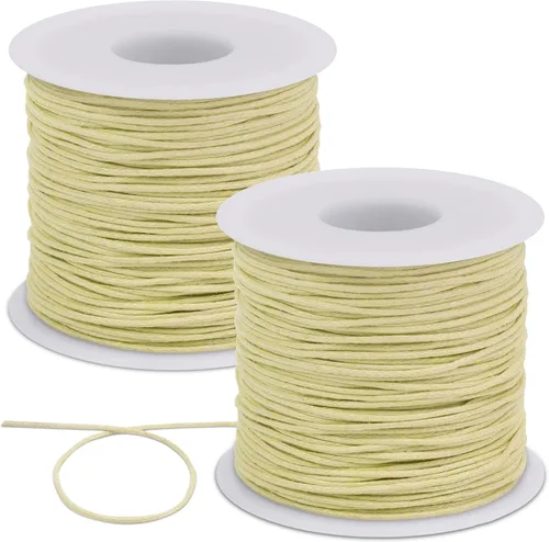 Vista 10 de JeogYong 2 cuerdas de algodón encerado de 0.039 in x 76 yardas, cuerda de cera para hacer pulseras, hilo encerado para abalorios para hacer joyas