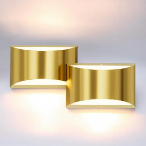 Vista 13 de Aipsun Aplique de Pared de Latón Cepillado Luces de Pared Interiores con Cableado Directo 1 Paquete Luz de Montaje en Pared Hacia Arriba y Hacia
