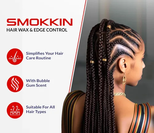 Vista 7 de SMOKKIN Gel para el cabello de fijación fuerte con control de bordes de aceite de argán, gel para trenzar y peinar (varios tamaños y aromas)