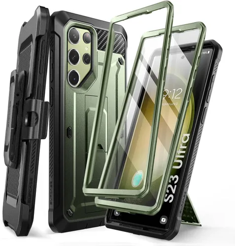 Vista 9 de SUPCASE Funda para Samsung Galaxy S23 Ultra con soporte, [Unicorn Beetle Pro] [2 marcos frontales]