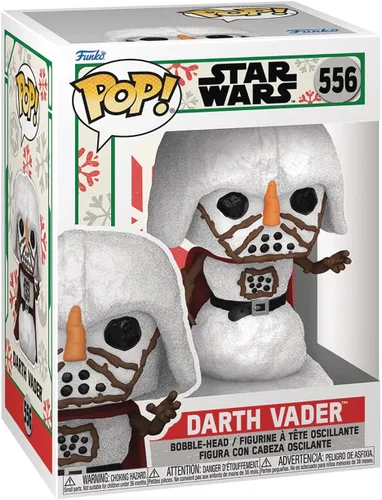 Vista 3 de POP Star Wars: Holiday - Figura de vinilo de Funko de muñeco de nieve Darth Vader (incluye funda protectora de caja compatible), multicolor, 3.75