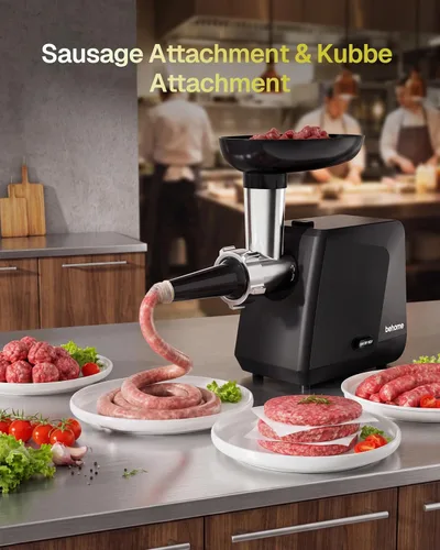 Vista 3 de Behome Electric Meat Grinder for Home Use, 2800W Max Heavy Duty Meat Grinder with Reverse Function 3 Grinding Plates, Powerful Food Grinder for Home
