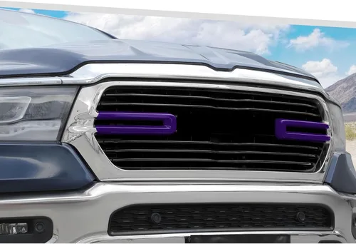 Vista 9 de Jimen Compatible con Dodge Ram 2018-2025, 2 piezas de cubierta de rejilla delantera accesorios exteriores (blanco)