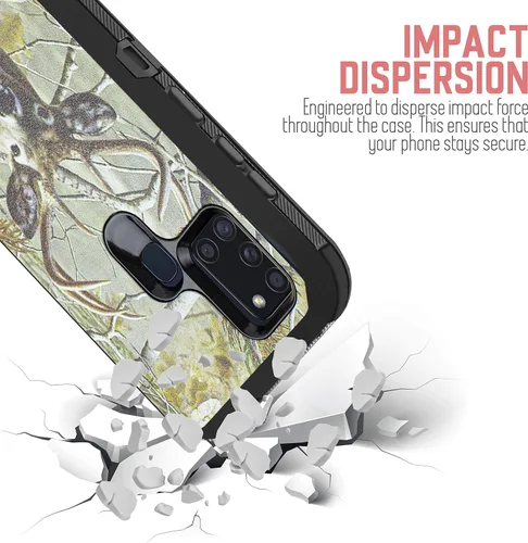 Vista 6 de Funda protectora para Samsung Galaxy A21S, con protector de pantalla integrado, resistente grado militar, con clip para cinturón y función atril