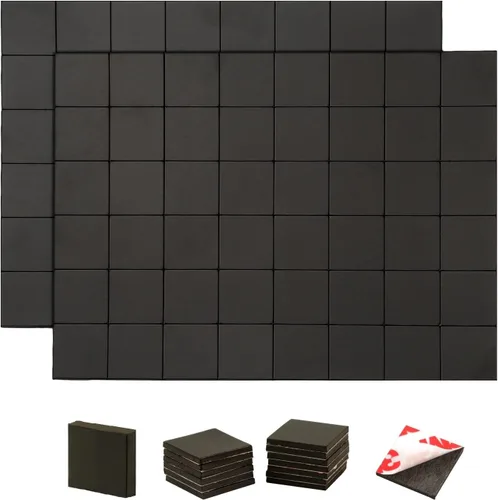 Vista 10 de Cuadrados magnéticos con respaldo adhesivo (36 unidades cada uno de 1.5 x 1.5 pulgadas), imanes autoadhesivos precortados como suministros