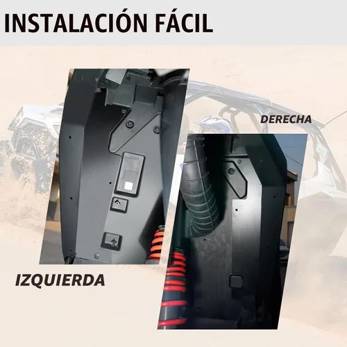 Vista 6 de A & UTV PRO Kit de aletas de barro y bloqueo de pozo de rueda trasera para Polaris RZR PRO XP y XP 4 2020 a 2024 – Extensor de salpicaduras
