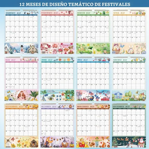 Vista 5 de Calendario de pared 2027 - 11.4 x 14.5 pulgadas, 12 meses desde enero