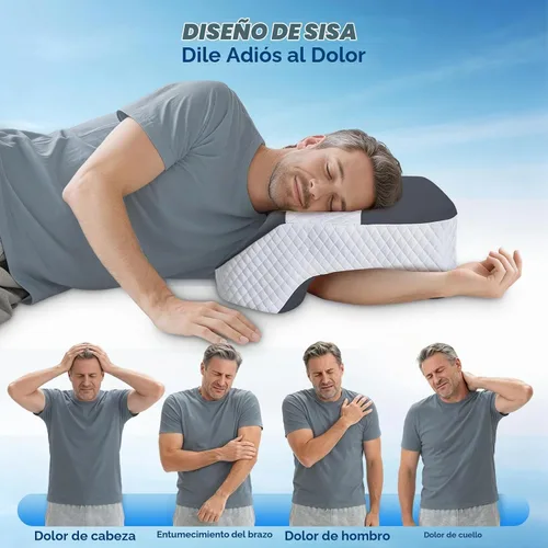 Vista 4 de Almohada para dormir lateral con orificios para los brazos, sistema de Gris