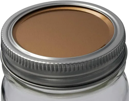 Vista 6 de Insertos de tapa de almacenamiento plana de aluminio de color cobre para tarros Mason (paquete de 10, boca regular)