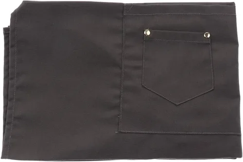 Vista 3 de misppro Delantal con pechera ajustable para cocinero de cocina unisex con parte delantera, Gris