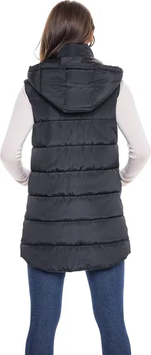 Vista 6 de S.E.B. por Sebby - Chaqueta acolchada larga con capucha para mujer, relleno de plumón sintético con capucha para otoño e invierno