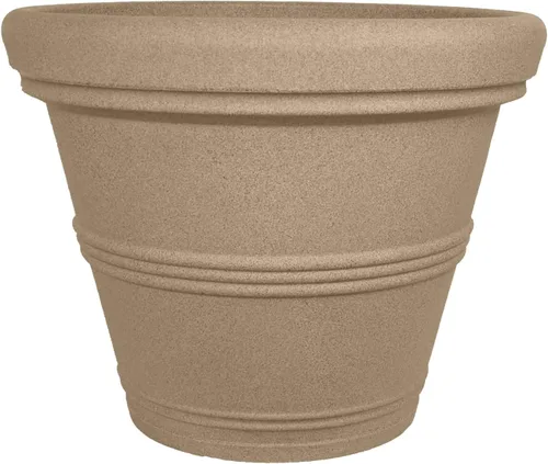 Vista 8 de Tusco Products RR135BK Classic - Maceta de jardín con borde enrollado, 13.5 pulgadas, color negro
